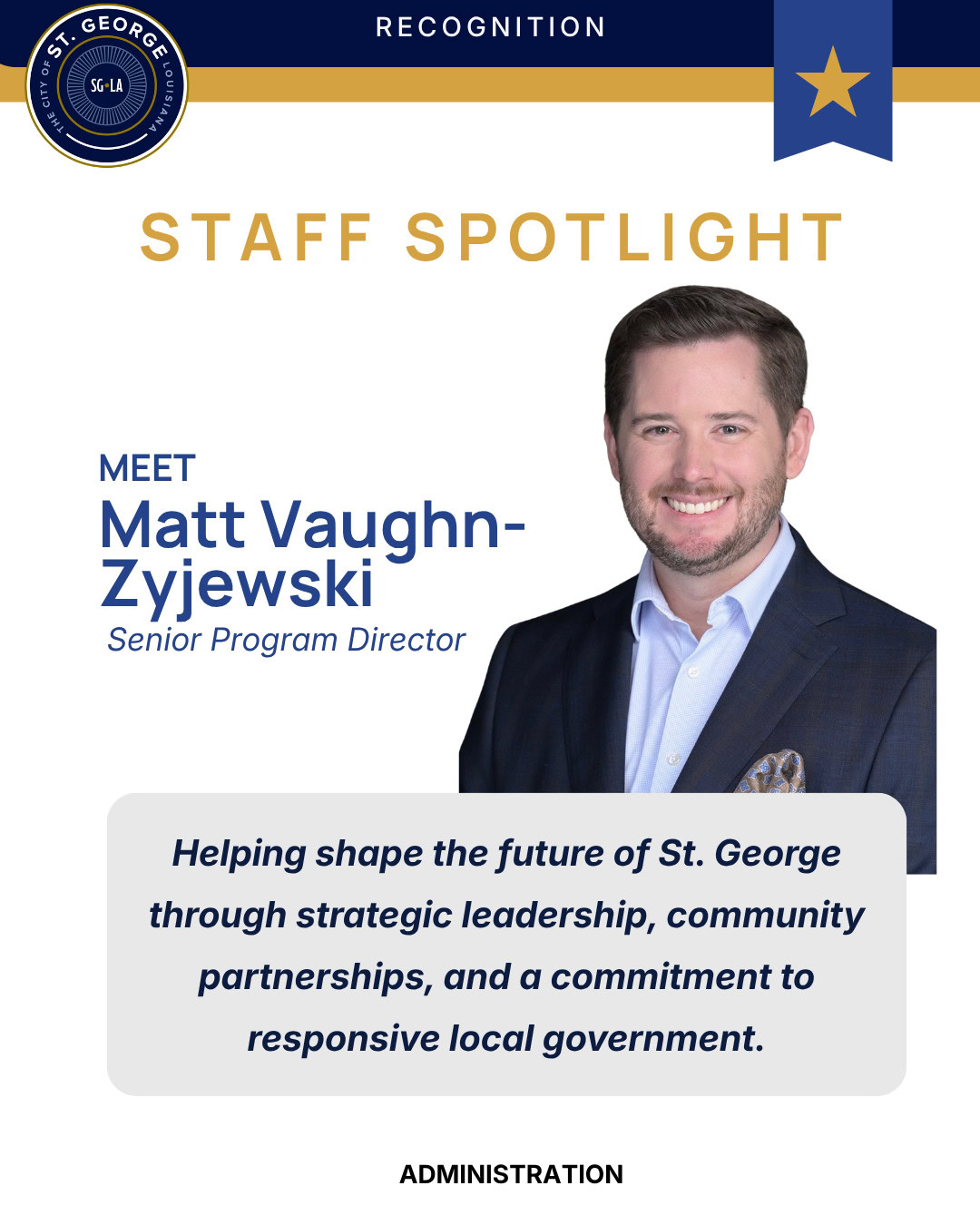 Staff spotlight: Matt Vaughn-Zyjewski, Senior Program Director, shares thoughts on St. George's future.